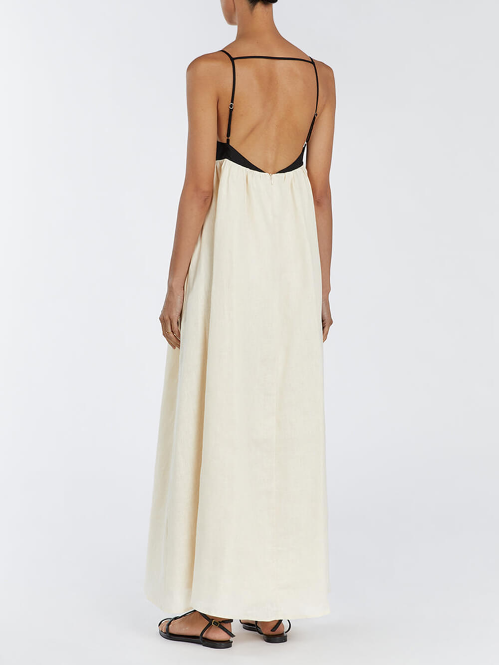 Black And White Loose Suspender Patchwork Maxi Dress - Riviera London