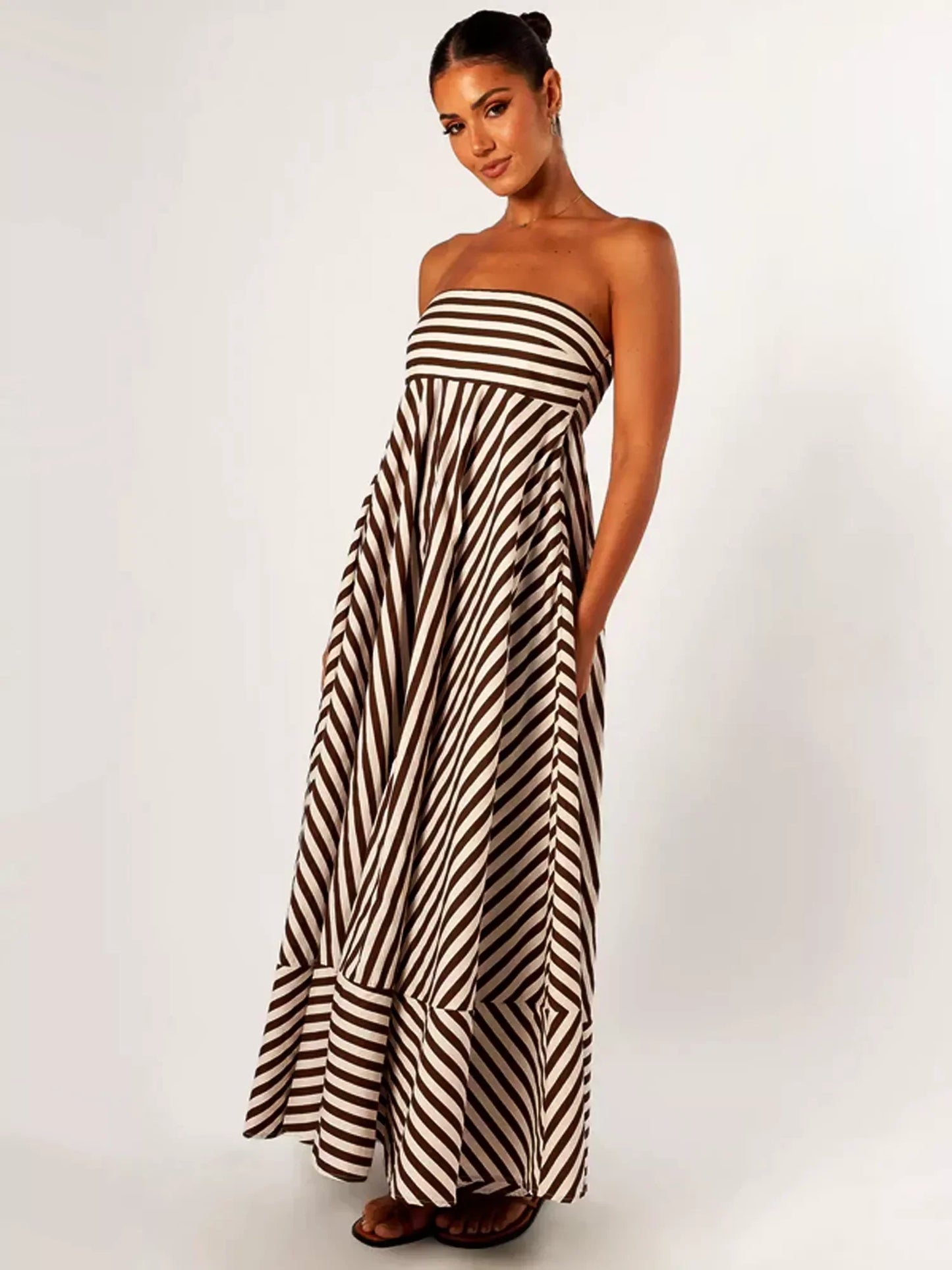Nocturnal Charm Ruched Maxi Dress - Riviera London