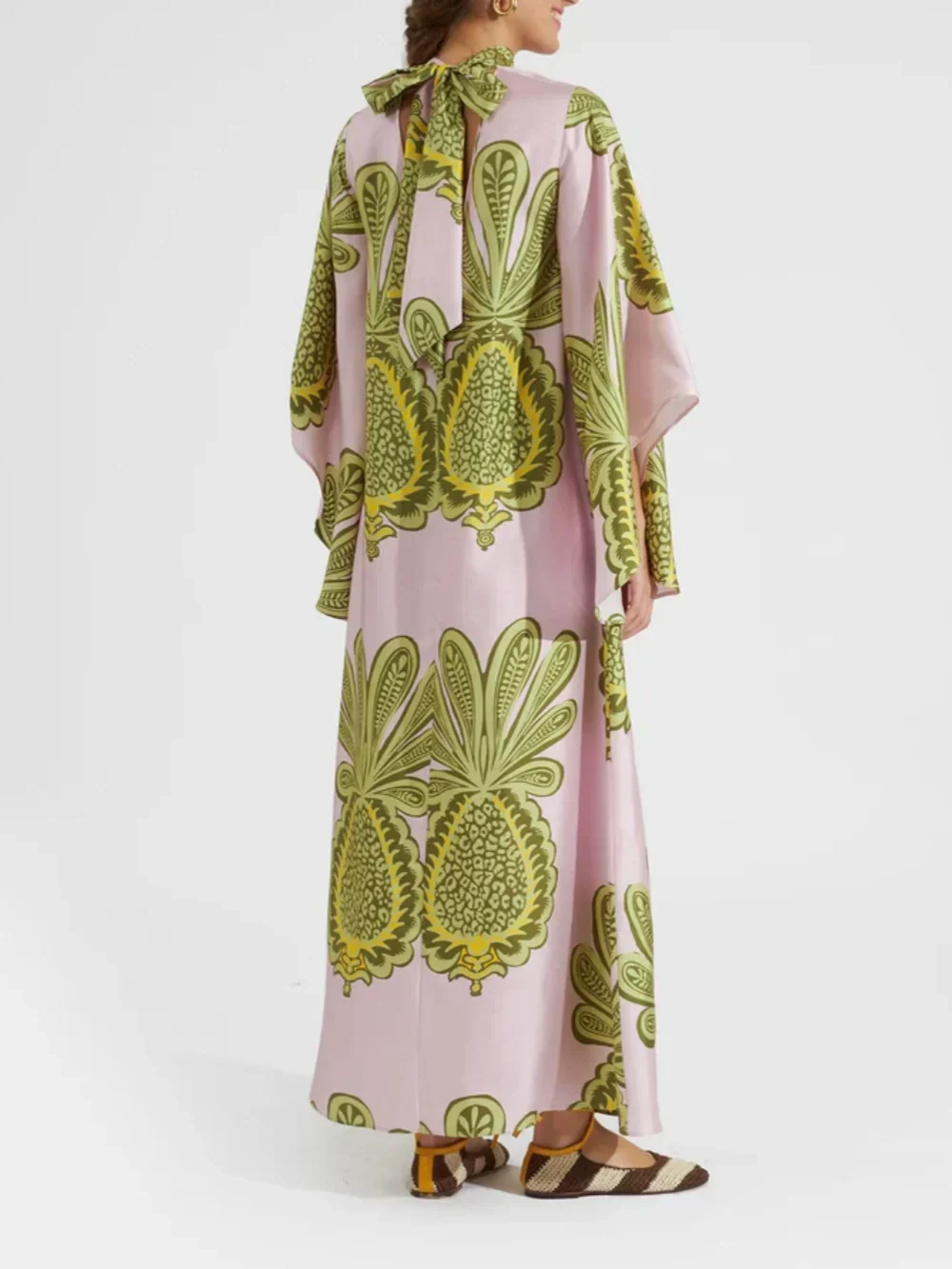 Tropical Big Pineapple Print Maxi Dress - Riviera London