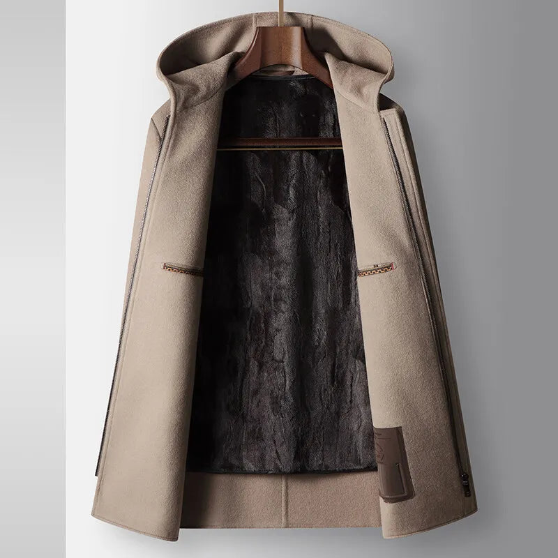 100% Woolen Hooded Coat - Riviera London