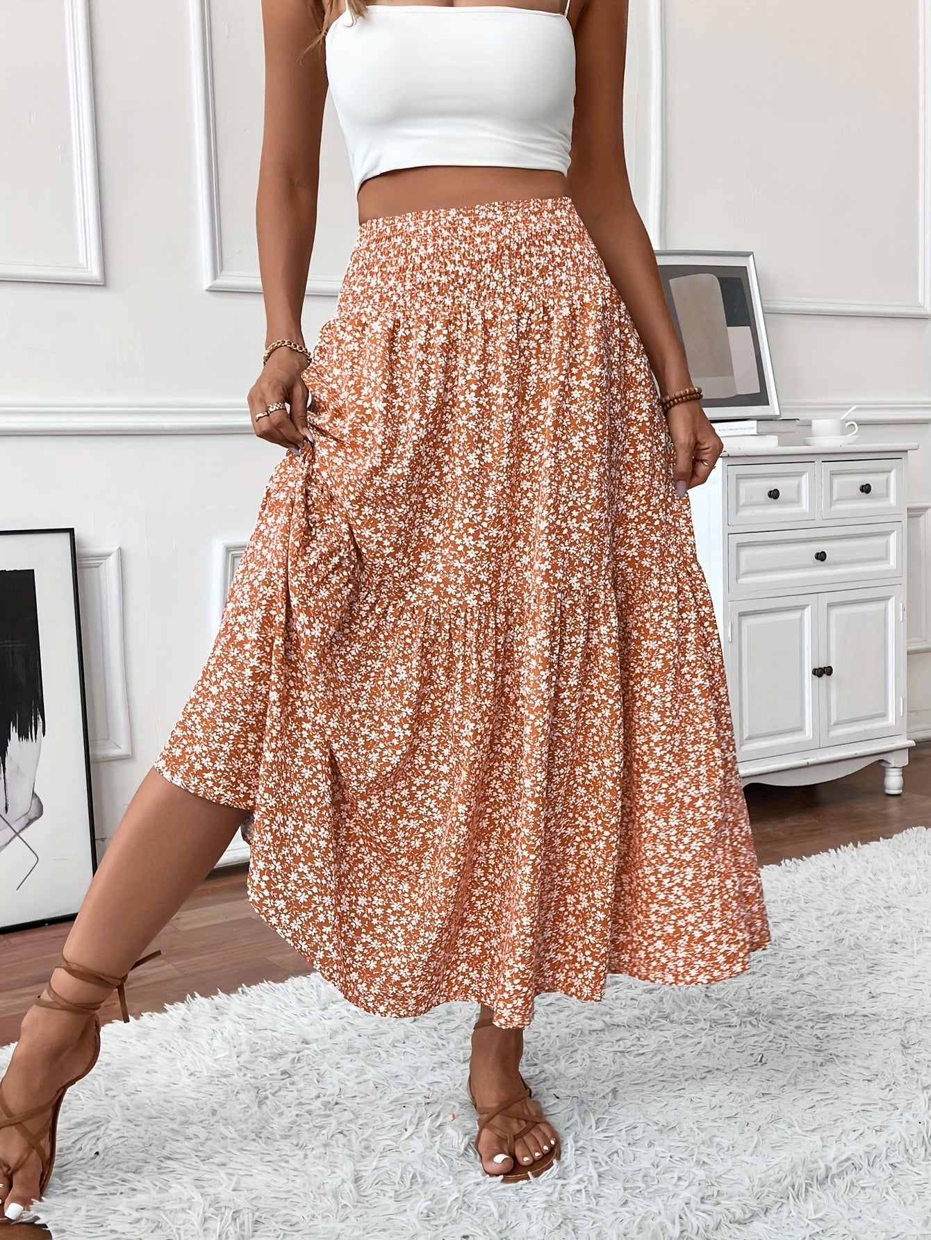 Elena Ditsy Floral Skirt - Riviera London