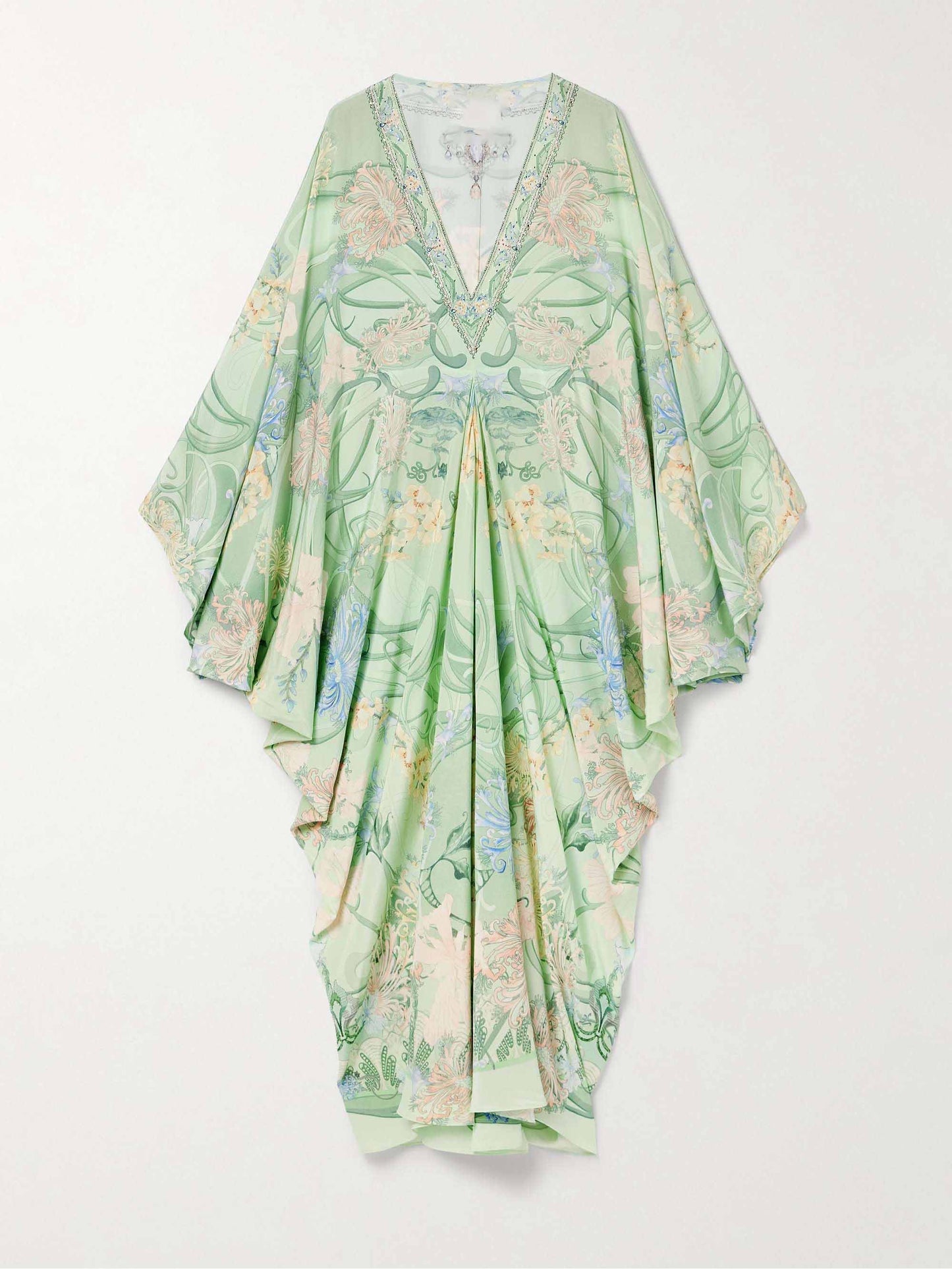 Unique Floral Print V Neck Oversized Midi Dress - Riviera London