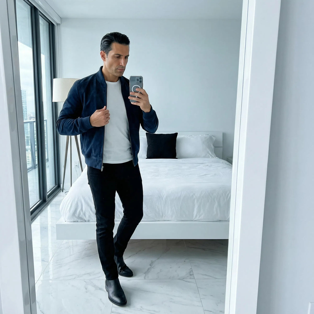 Riviera Suede Bomber