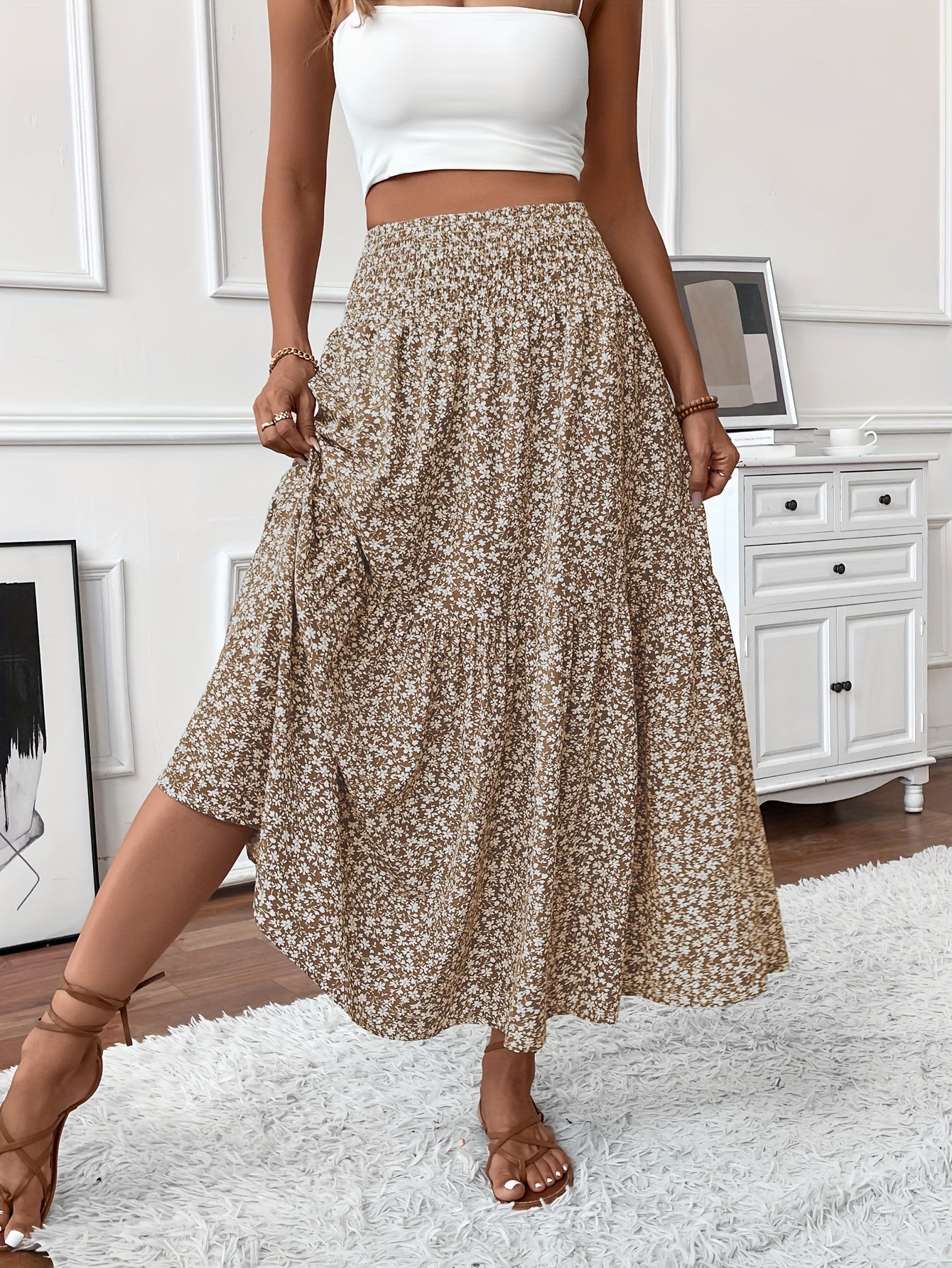 Elena Ditsy Floral Skirt - Riviera London