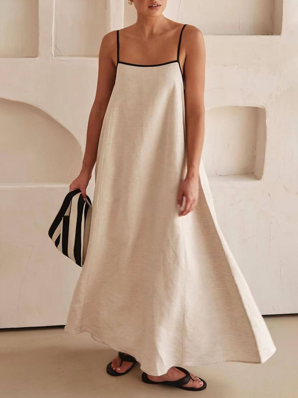 A-line Summer Vibe Contrasting Suspender Dress - Riviera London