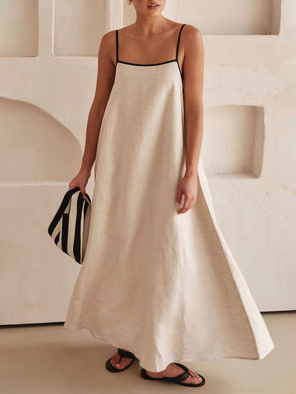 A-line Summer Vibe Contrasting Suspender Dress - Riviera London