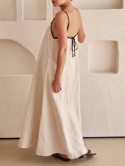 A-line Summer Vibe Contrasting Suspender Dress - Riviera London