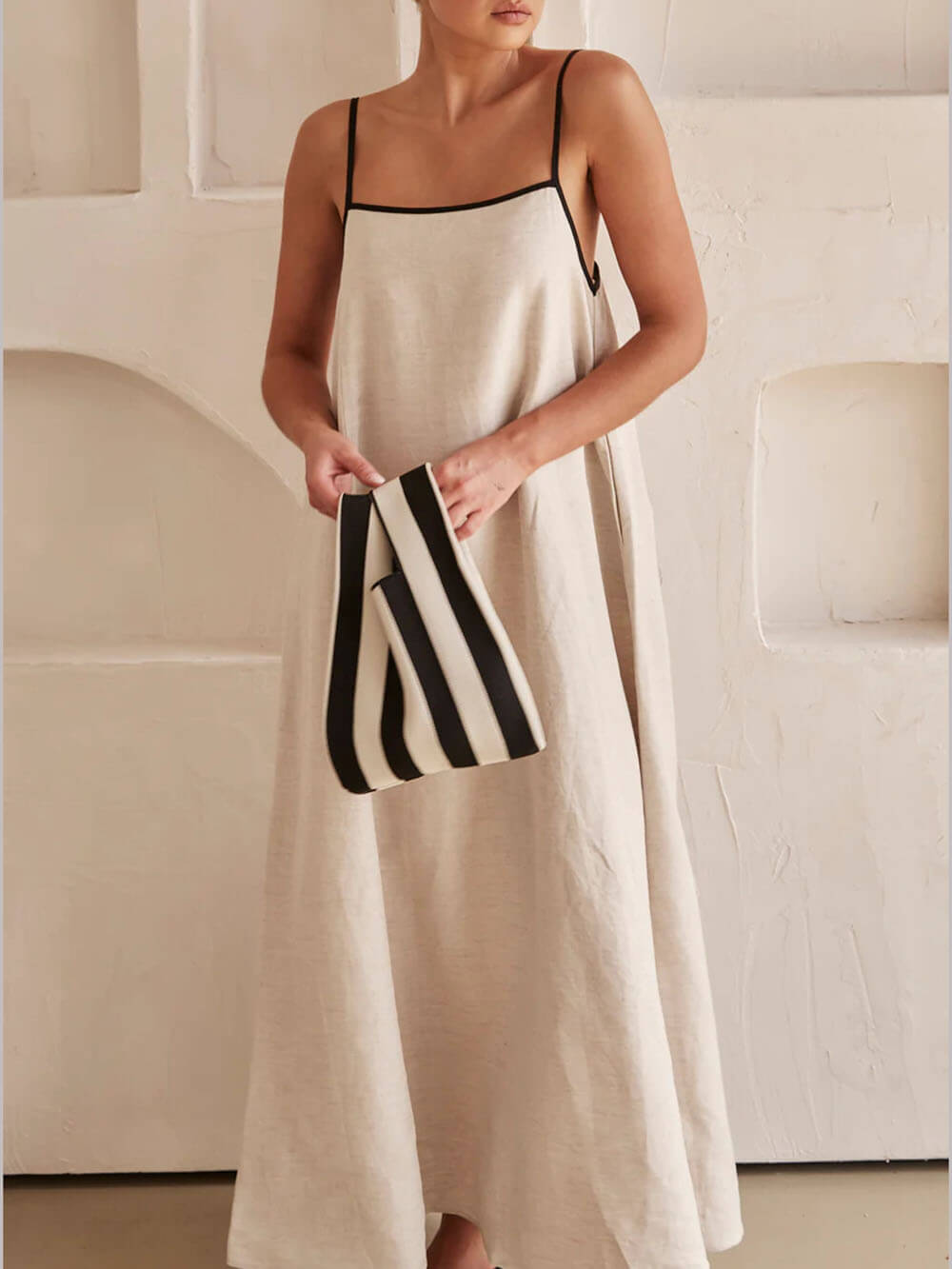 A-line Summer Vibe Contrasting Suspender Dress - Riviera London