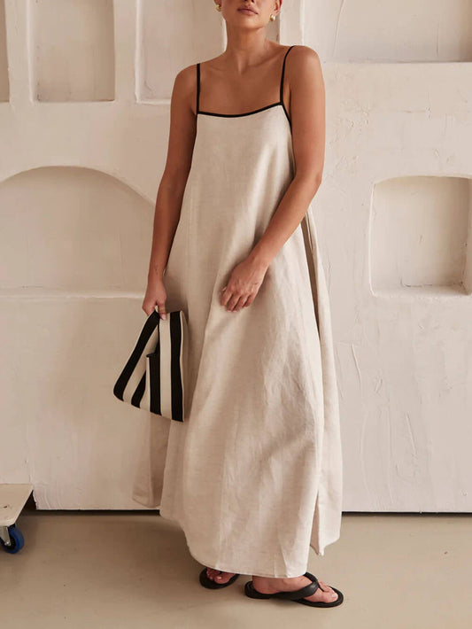 A-line Summer Vibe Contrasting Suspender Dress - Riviera London