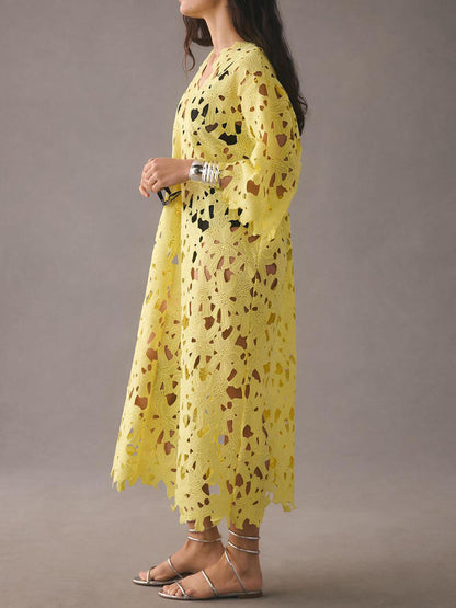 Cover Up Lace Beach Midi Dress - Riviera London
