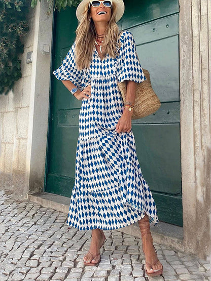 Bohemian Printed Maxi Dress - Riviera London