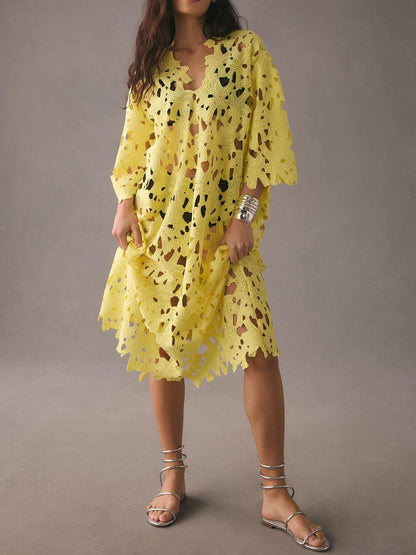 Cover Up Lace Beach Midi Dress - Riviera London