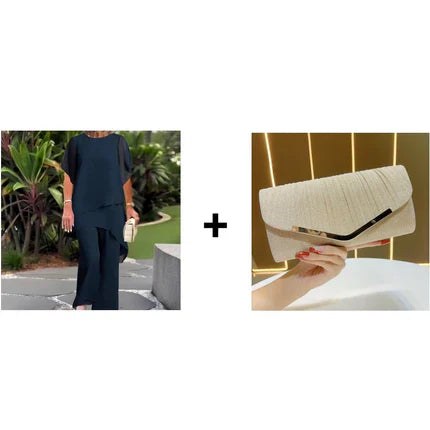 Charming Top & Wide Pants Set