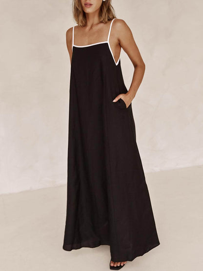 A-line Summer Vibe Contrasting Suspender Dress - Riviera London