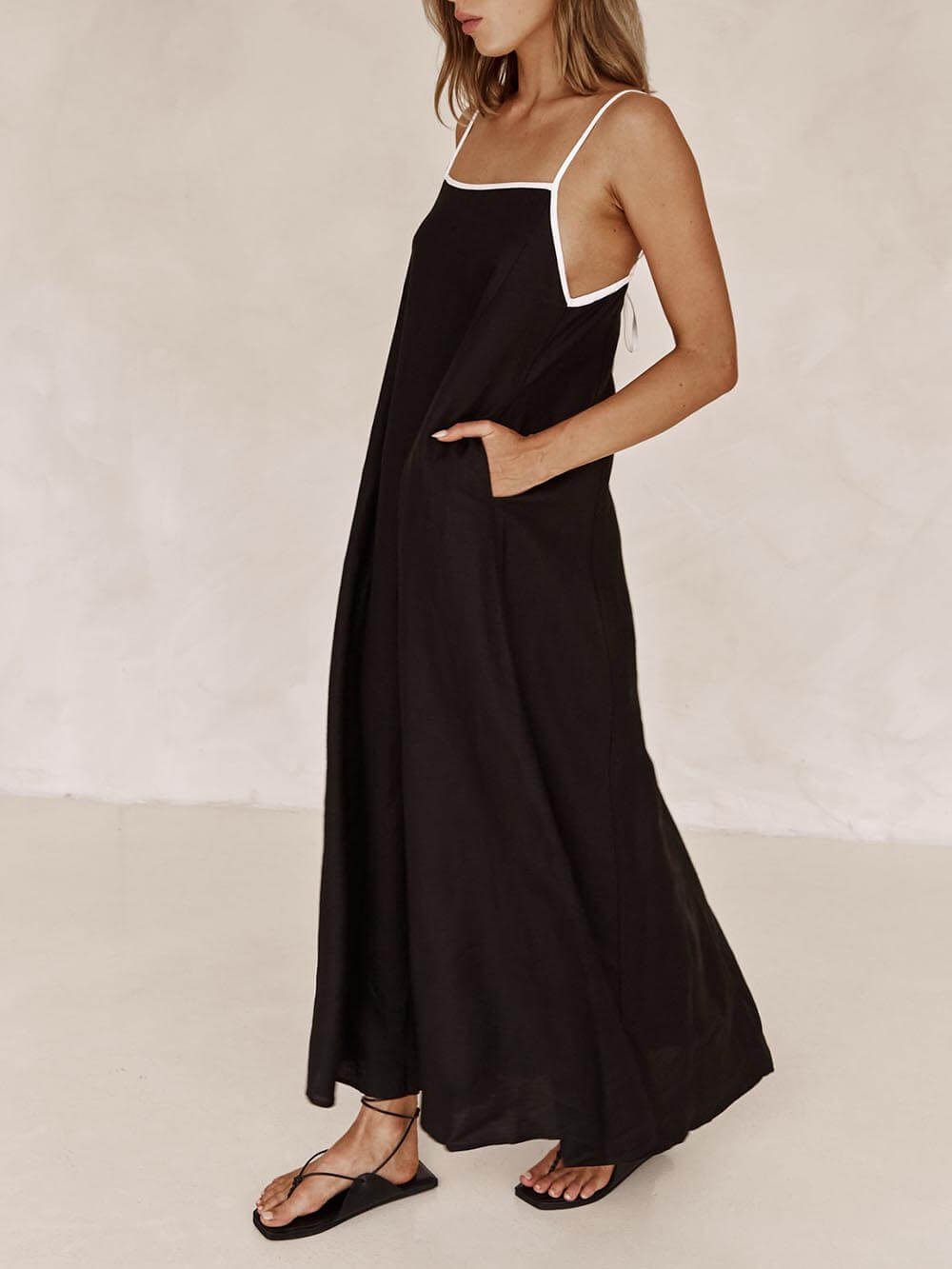 A-line Summer Vibe Contrasting Suspender Dress - Riviera London