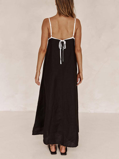 A-line Summer Vibe Contrasting Suspender Dress - Riviera London