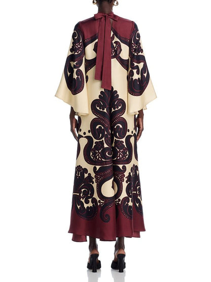 Elegance Ease Stunning Grenadilla Print Maxi Dress - Riviera London