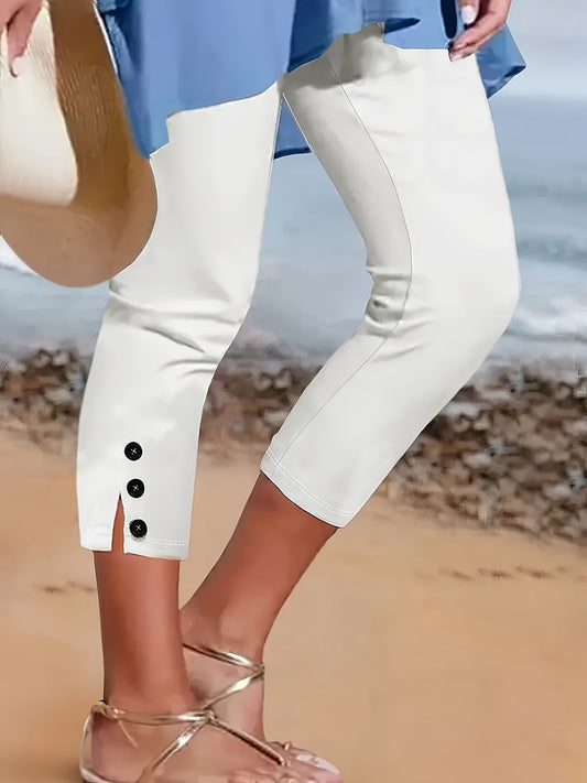 Clara Polished Stretch Capri - Riviera London