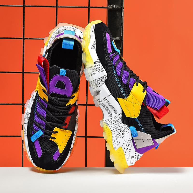 Graffiti Breathable Mesh Casual Sneakers - Riviera London