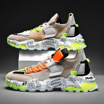 Graffiti Breathable Mesh Casual Sneakers - Riviera London