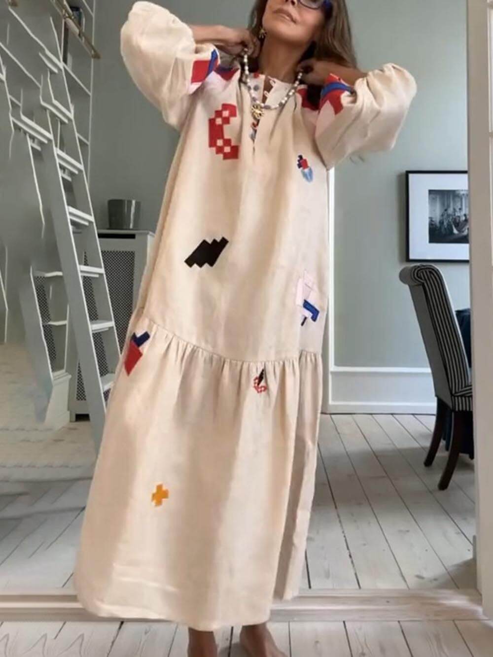 Unique Ethnic Printed Lightweight Maxi Dress - Riviera London
