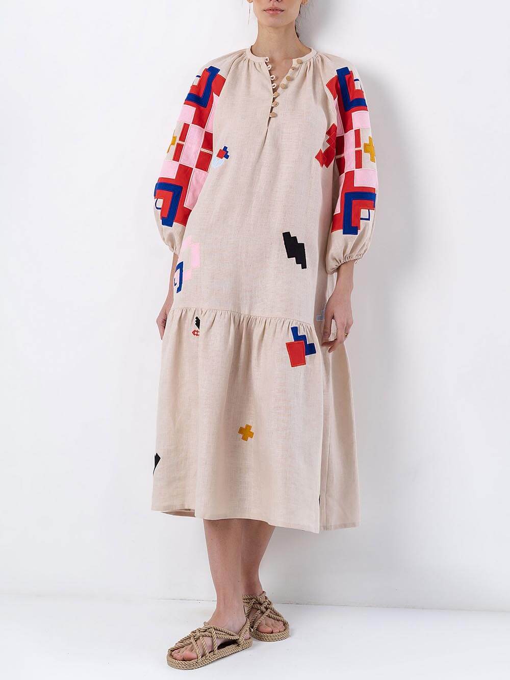 Unique Ethnic Printed Lightweight Maxi Dress - Riviera London