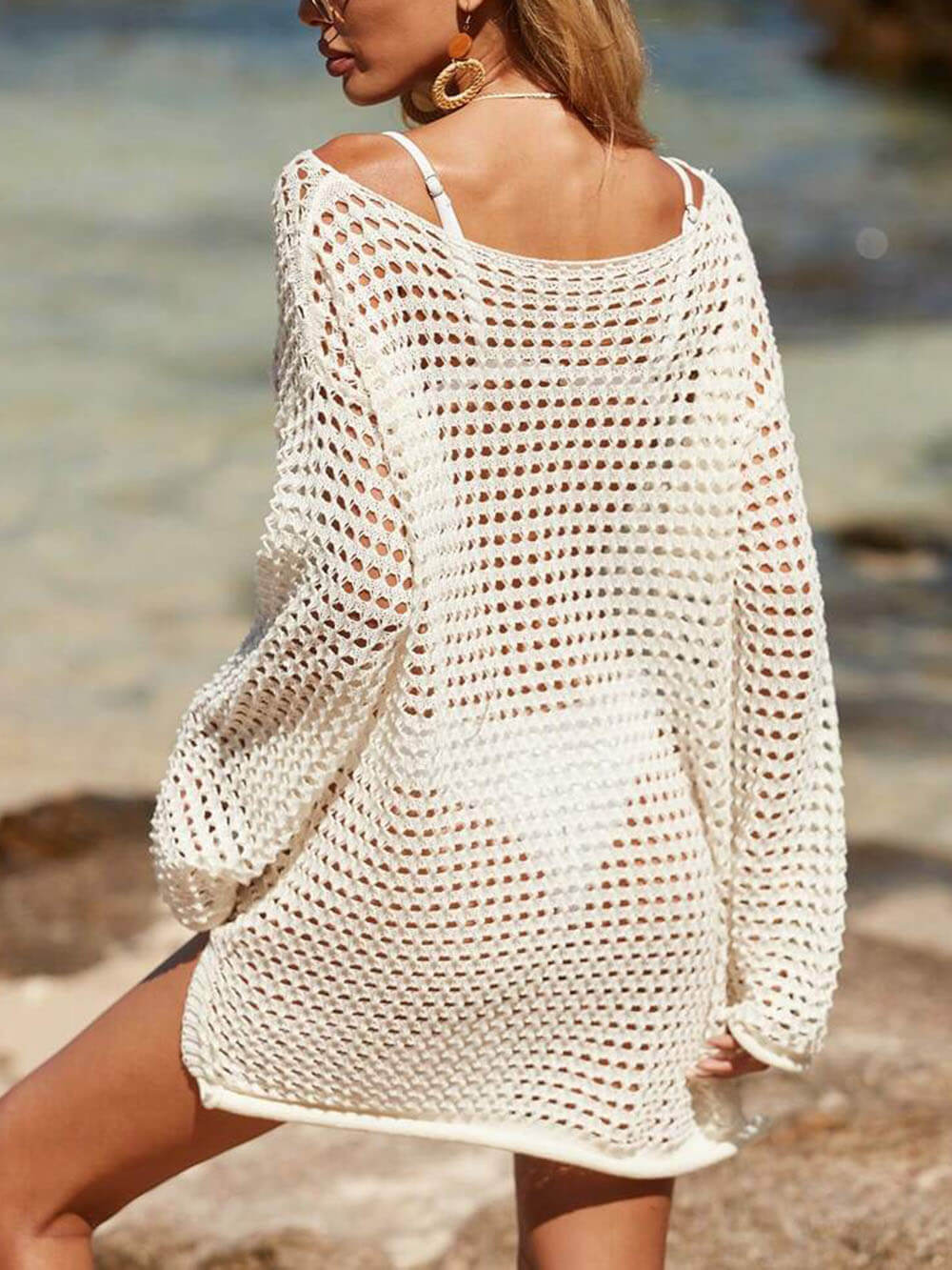 Cutout Knitted Beach Bikini Sun Protection Cover-Up - Riviera London