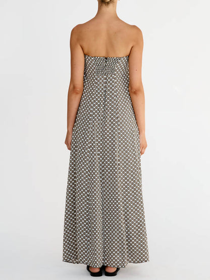 Bohemian Diamond Print Maxi Dress - Riviera London