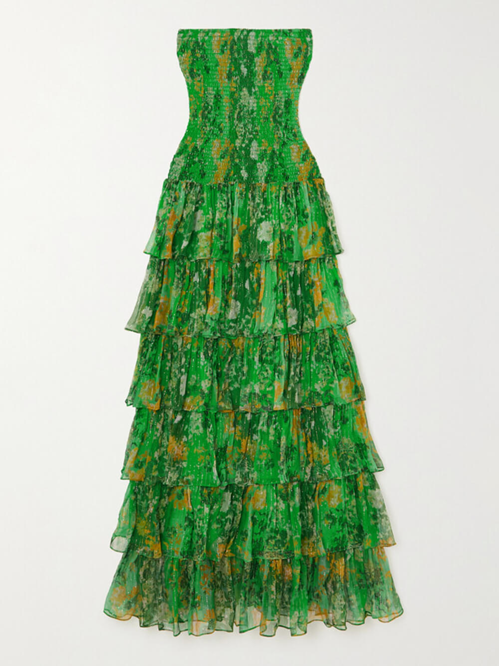 Strapless Layered Bandeau Floral Print Maxi Dress - Riviera London