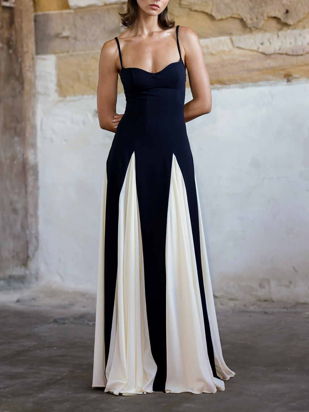 Elegance Panelled Tulle A-line Slip Maxi Dress - Riviera London
