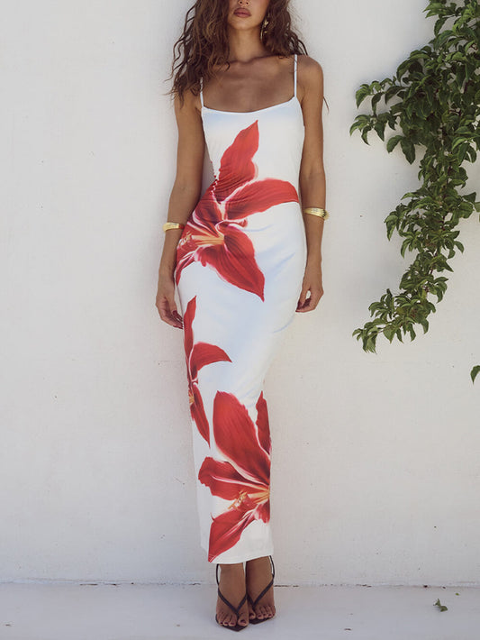 Abstract Unforgettable Floral Print Maxi Dress - Riviera London