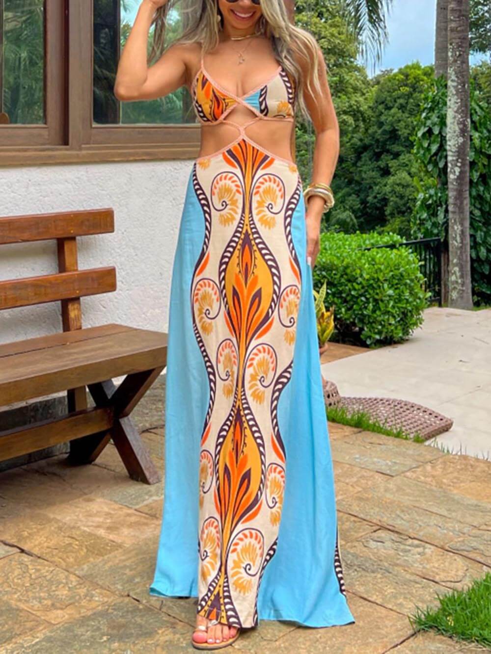 Summer  Vacation Exotic Suspender Dress - Riviera London