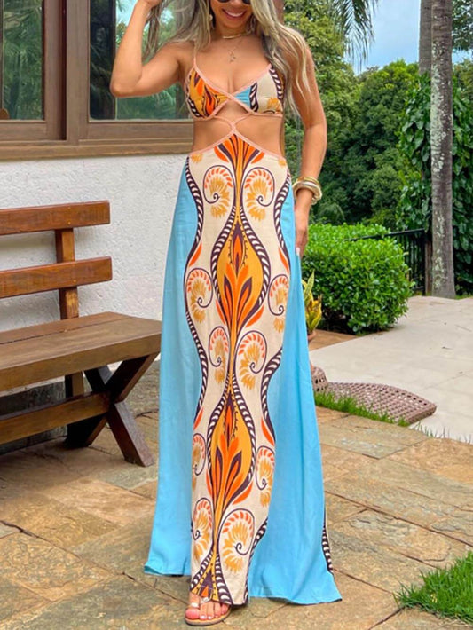 Summer  Vacation Exotic Suspender Dress - Riviera London