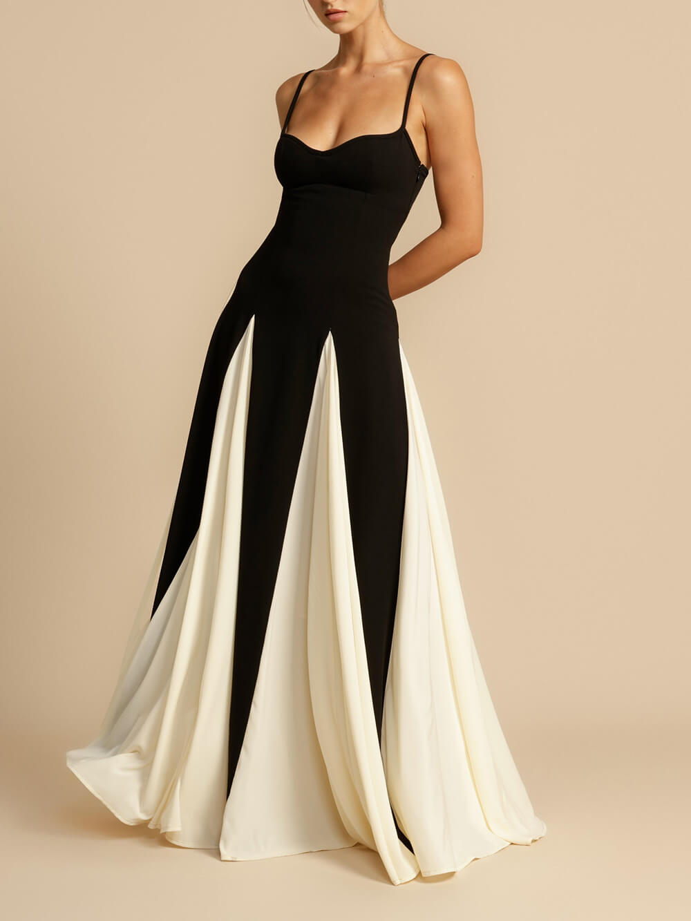 Elegance Panelled Tulle A-line Slip Maxi Dress - Riviera London
