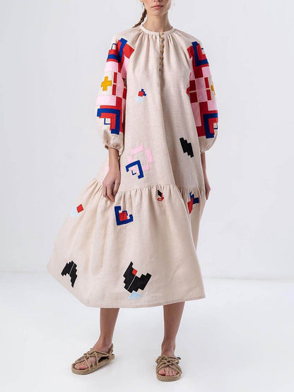 Unique Ethnic Printed Lightweight Maxi Dress - Riviera London