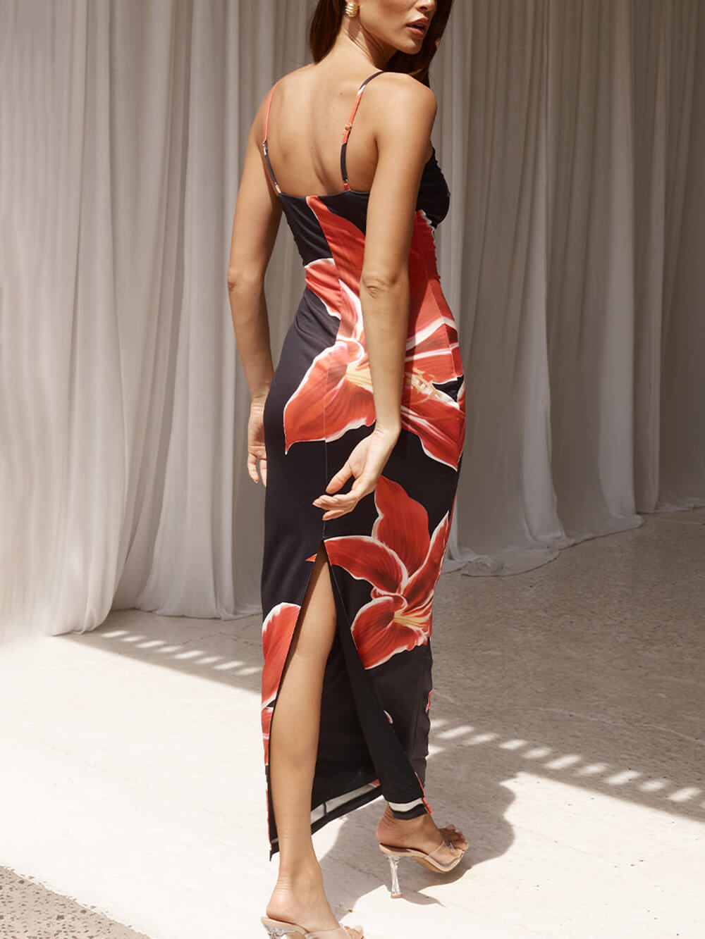 Abstract Unforgettable Floral Print Maxi Dress - Riviera London