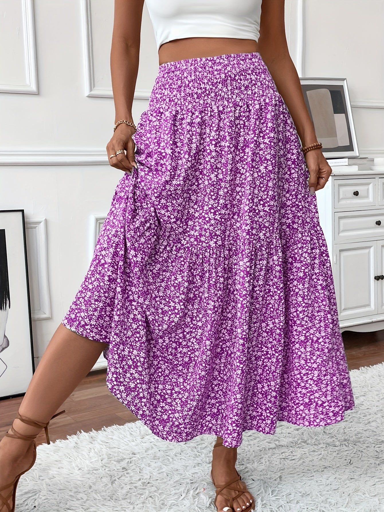 Elena Ditsy Floral Skirt - Riviera London