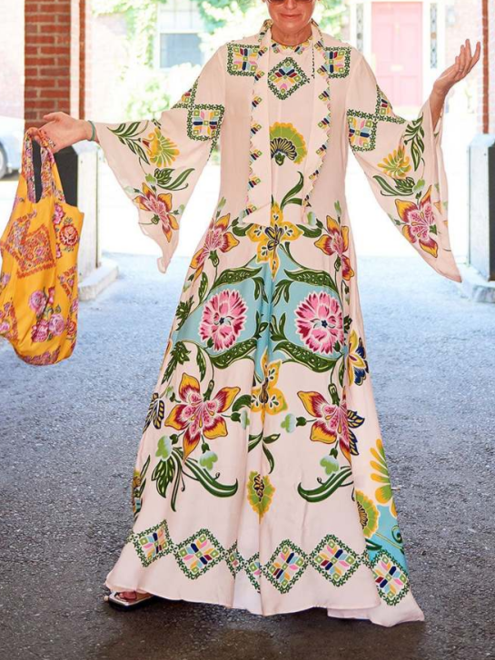 Exquisite Sunshine Floral Print Flowing Maxi Dress - Riviera London