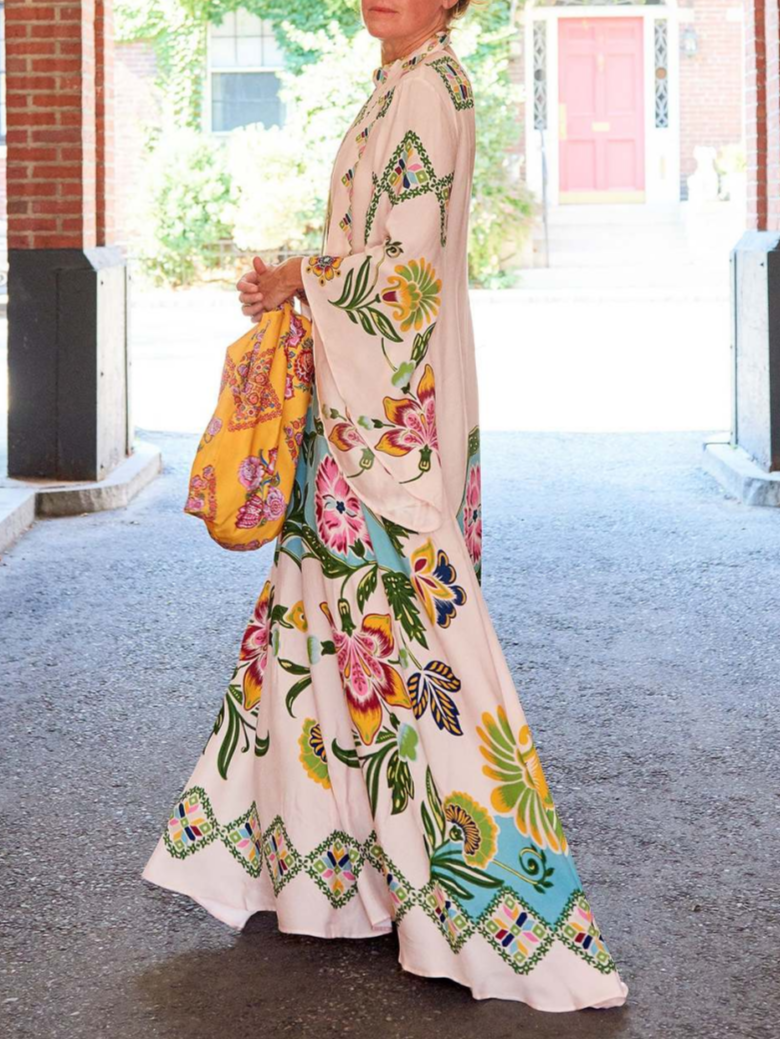 Exquisite Sunshine Floral Print Flowing Maxi Dress - Riviera London