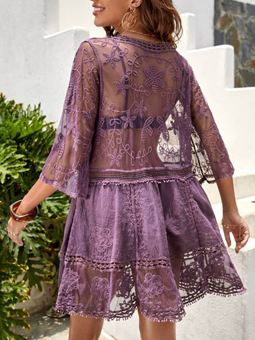 Loose Lace Beach Vacation Bikini Cover-Up Dress - Riviera London