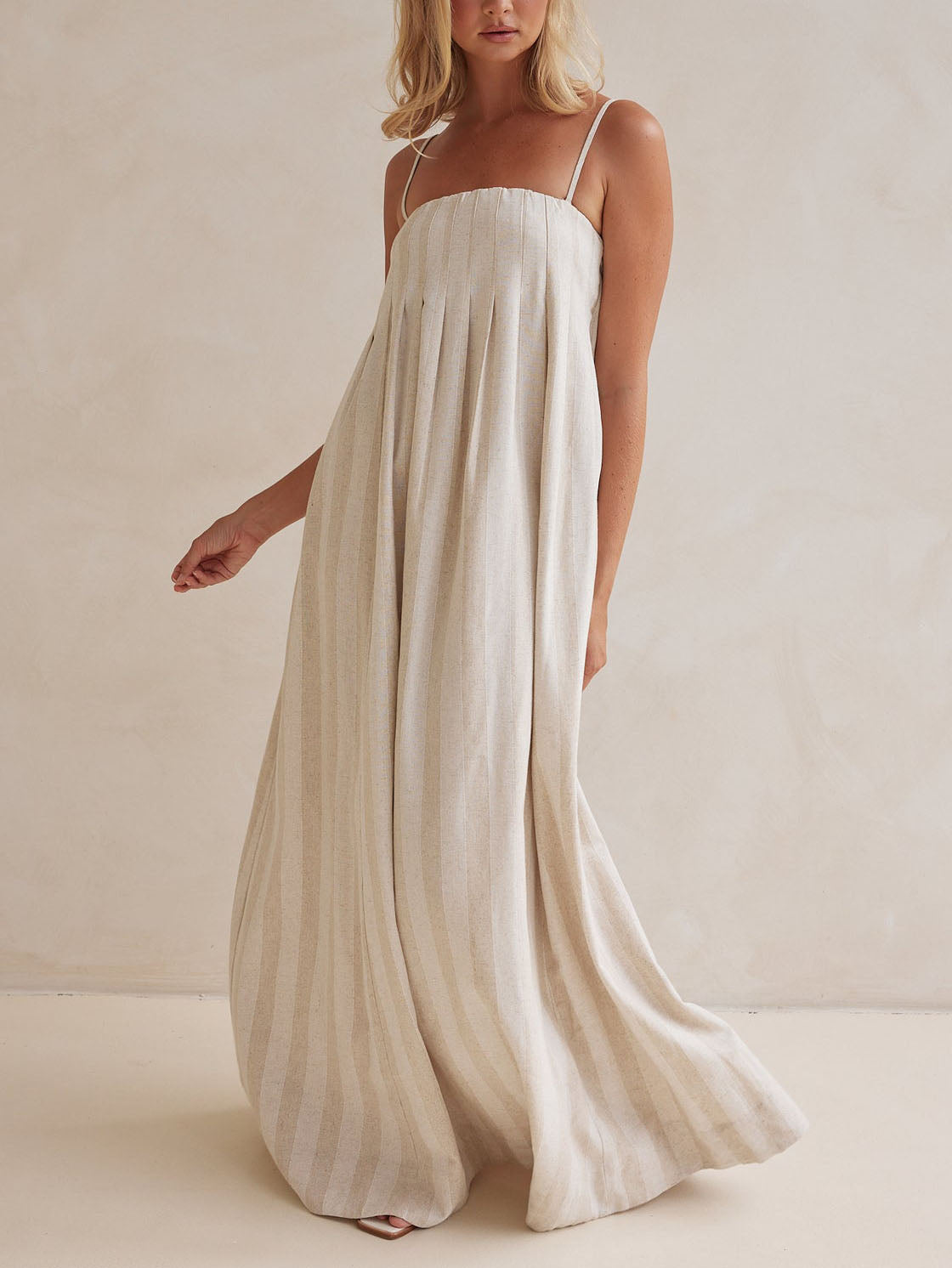 Casual Fashion Halter Neck Striped Maxi Dress - Riviera London