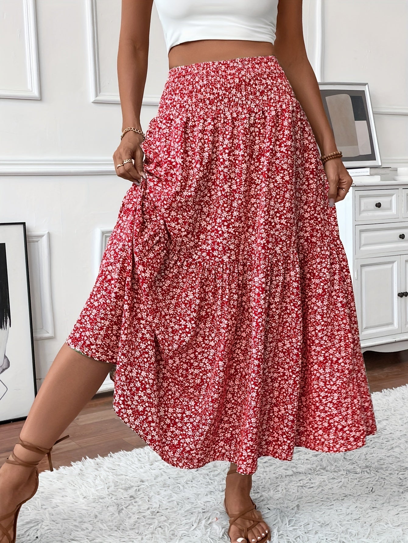 Elena Ditsy Floral Skirt - Riviera London