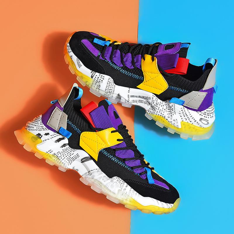 Graffiti Breathable Mesh Casual Sneakers - Riviera London