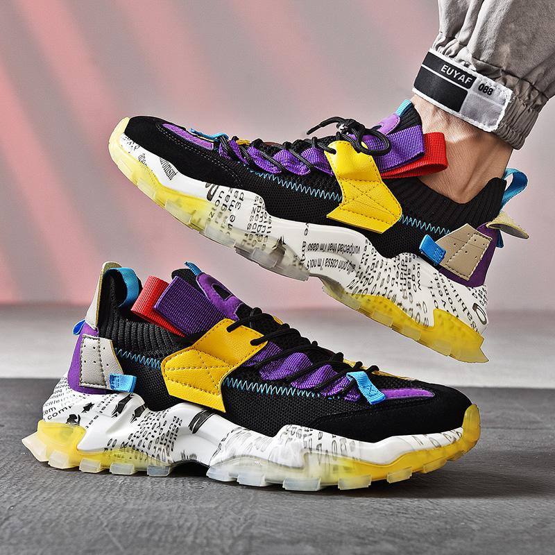 Graffiti Breathable Mesh Casual Sneakers - Riviera London