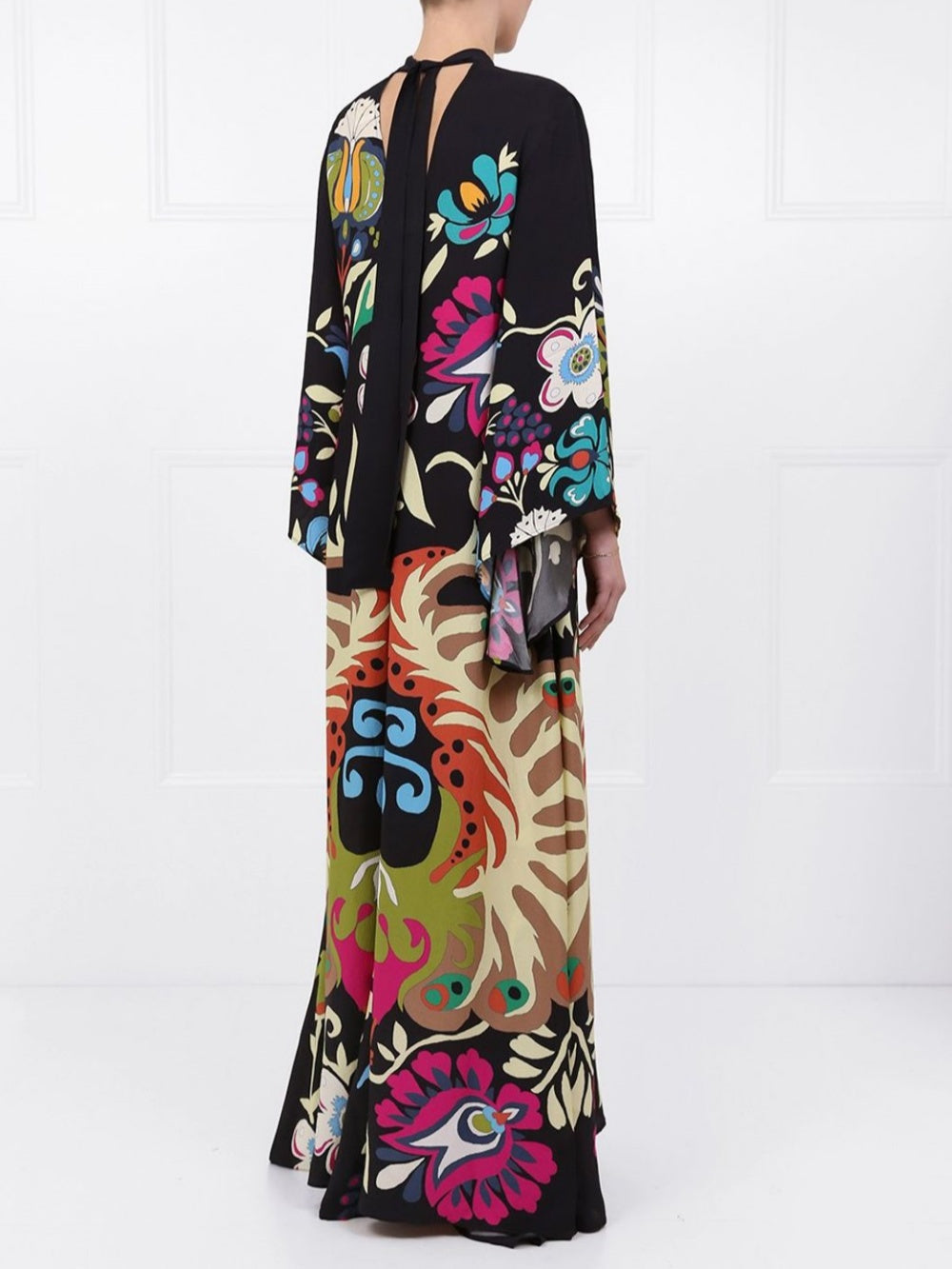 Peacock Printed Maxi Dress - Riviera London