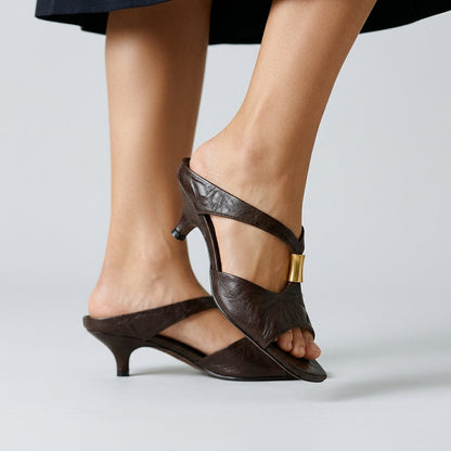 Verity Kitten Heel Mules