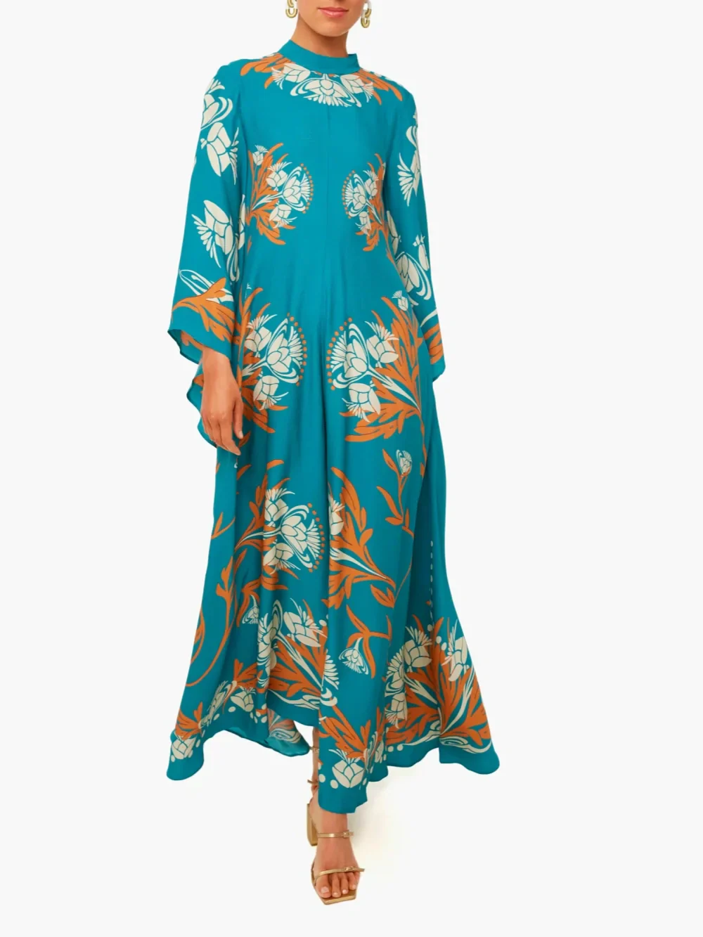 Vintage Stunning Print Maxi Dress - Riviera London