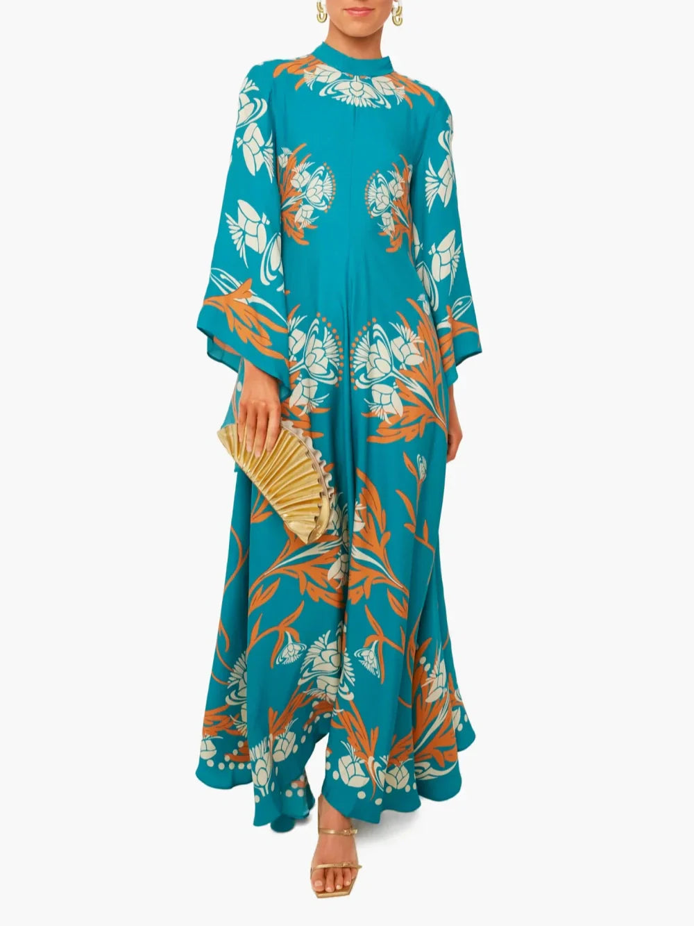 Vintage Stunning Print Maxi Dress - Riviera London