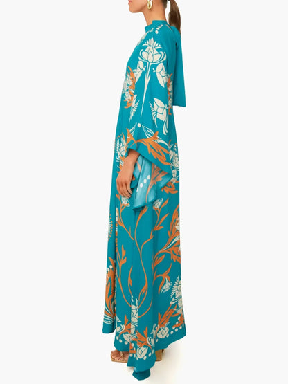 Vintage Stunning Print Maxi Dress - Riviera London