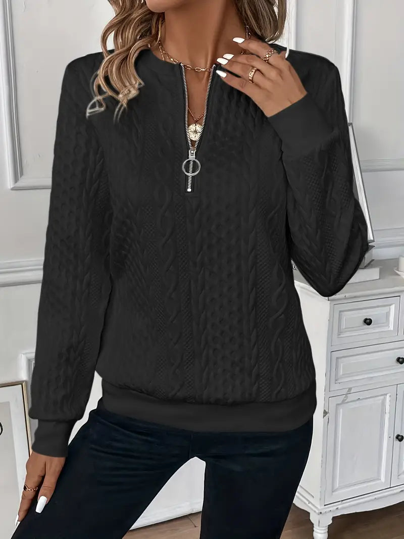 Amy | Sweater with Zipper - Riviera London